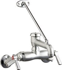 Chicago Faucet Commercial Two Handle Mop Sink Faucet Rough Chrome
