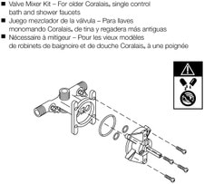 Kohler/Sterling Tub Shower Valve Mixer Kit For Caralais