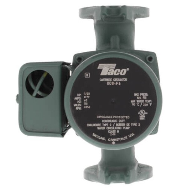 Taco 00 Series Single Phase Circulating Pump 1/25HP, 115V, Cast Iron