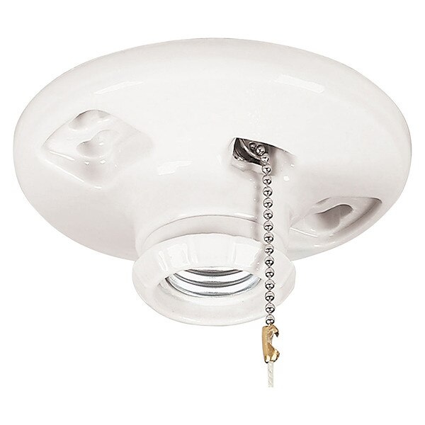 Porcelain Lampholder with Pull Chain