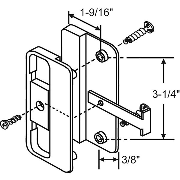 Patio Door Latch Assembly Black